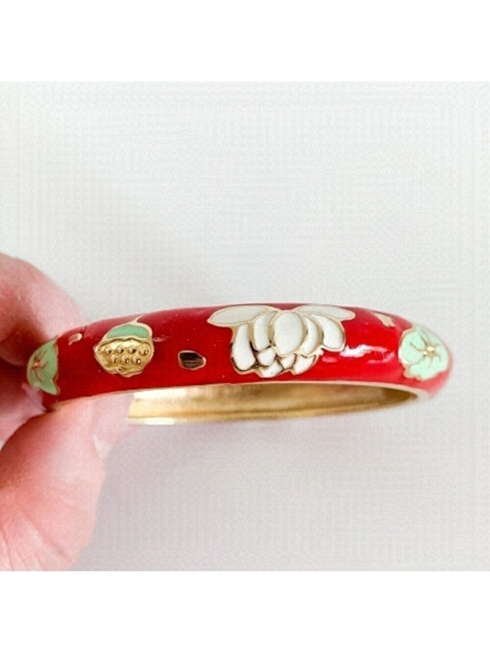 Red and Gold Enamel Bracelet.